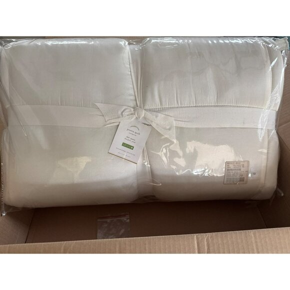 Pottery Barn Other - Pottery Barn Portia Full/Queen Ivory Quilt Cotton Silk Box Style New